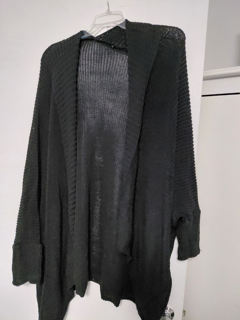 Black Open-Front Women's Sweater Cardigan